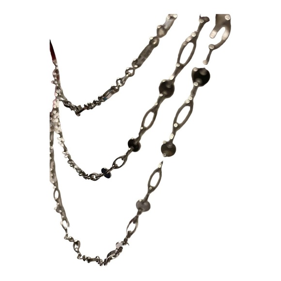 Baublebar three strand Silver Disc & Link Necklace. - Picture 5 of 12